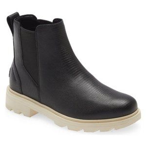 NEW Sorel Size 10 Women's Lennox Waterproof Chelsea Boot - Black Chalk